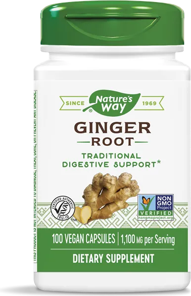 Nature's Way Ginger Root Корен от Джинджифил за добро храносмилане и силен имунитет 550 мг х100 V капсули