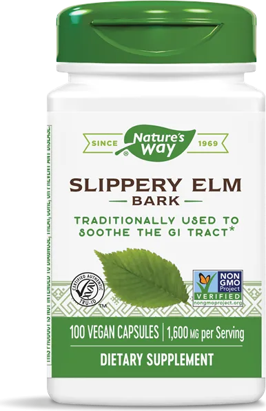 Nature's Way Slippery Elm Bark Кора от червен бряст при стомашно-чревни нарушения 400 мг х100 V капсули