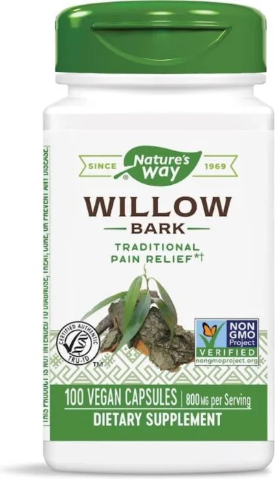 Nature's Way Willow Bark Кора от бяла върба природно средство при болка 400 мг х100 V капсули