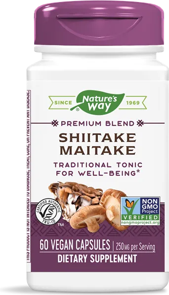 Nature's Way Shiitake/ Maitake Шийтаке и майтаке гъби мощен имуностимулатор 250 мг х60 V капсули