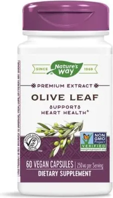 Nature’s Way Olive Leaf Лист от маслина за поддържане на доброто здраве на имунната и сърдечно-съдовата система 430 мг х60 V капсули