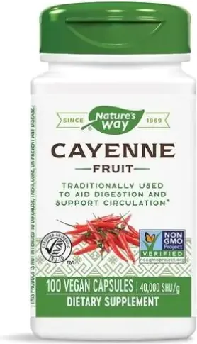 Nature's Way Cayenne Fruit Лют червен пипер 450 мг 100 V капсули