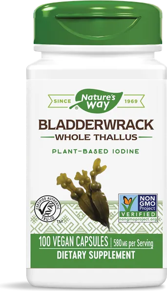 Nature's Way Bladderwrack Кафяви водорасли за здрава щитовидна жлеза 600 мг х100 V капсули