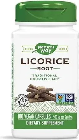 Nature's Way Licorice Root Корен от Женско биле за добро храносмилане 450 мг х100 V капсули