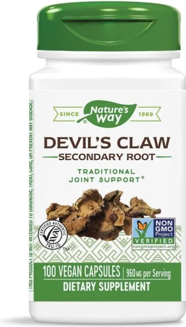 Nature's Way Devil's Claw Secondary Root Дяволски нокът при болки в ставите 480 мг х100 V капсули