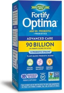 Nature's Way Fortify Optima Advanced Care Probiotic Age 50+ 90 милиарда активни пробиотици + пребиотици x 30 капсули