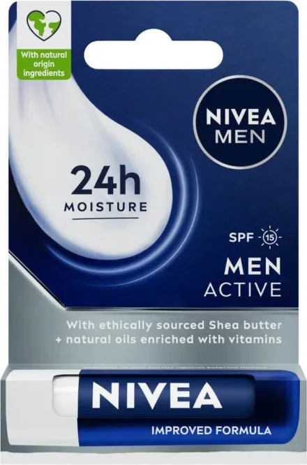 Nivea Men Active Care Балсам за устни за мъже SPF15 4.8 гр