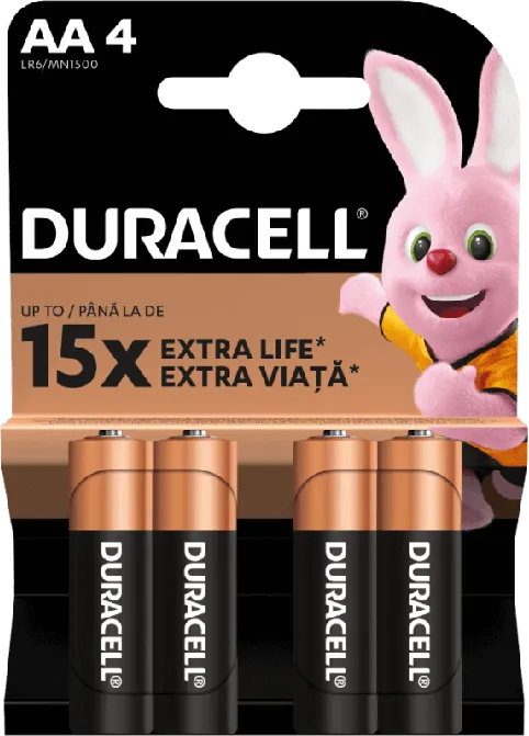 Duracell Алкални батерии AA 4 бр