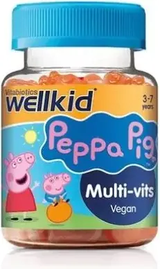 Wellkid Peppa Pig Мултивитамини с вкус на ягода за деца x30 желирани таблетки Vitabiotics