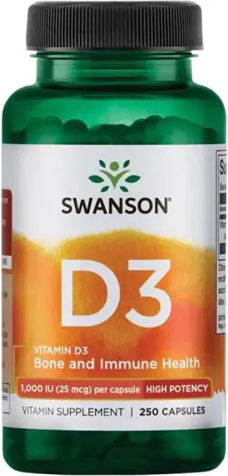 Swanson Vitamin D3 Витамин D3 1000 IU х 250 капсули