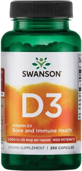 Swanson Vitamin D3 Витамин D3 1000 IU х 250 капсули