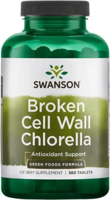 Swanson Broken Cell Wall Chlorella Хлорела с хлорофил х360 таблетки