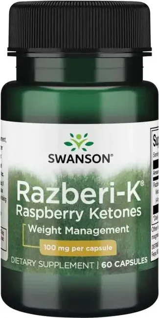 Swanson Raspberry Кetones Малинови кетони 100 мг х 60 капсули