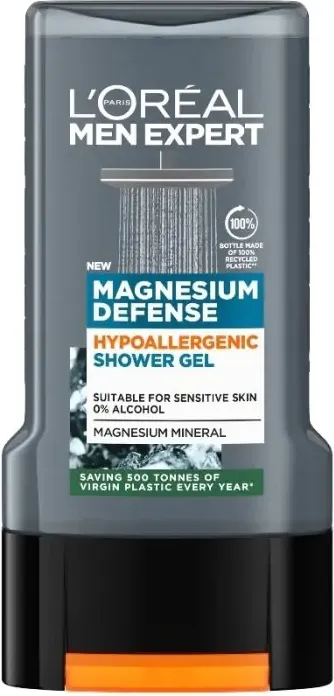 L’Oreal Men Expert Magnesium Defence Хидратиращ душ гел 3в1 за лице, коса и тяло за мъже 300 мл