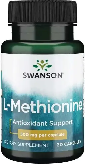 Swanson L-Methionine 100% Чист Л-метионин 500 мг х 30 капсули