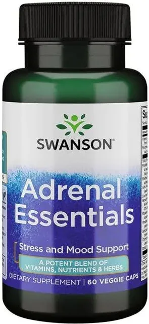 Swanson Adrenal Essentials Добавка за надбъбречните жлези х 60 капсули