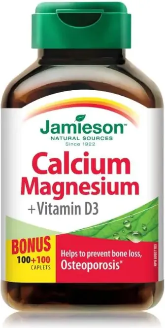 Jamieson Calcium, Magnesium + Vitamin D3 Калций, Магнезий + Витамин Д3 х 100 + 100 капсули