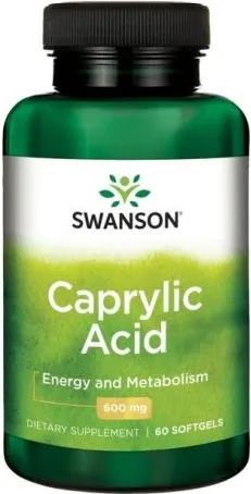 Swanson Caprylic Acid Каприлова киселина 600 мг х60 капсули