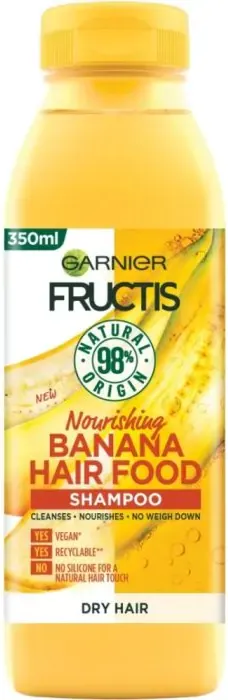 Garnier Fructis Banana Hair Food Подхранващ шампоан за суха коса с банан 350 мл