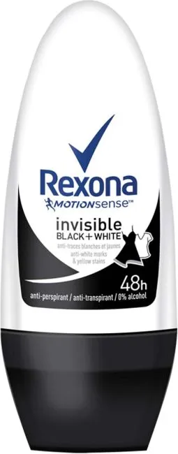 Rexona Invisible Black + White Рол-он против изпотяване за жени 50 мл