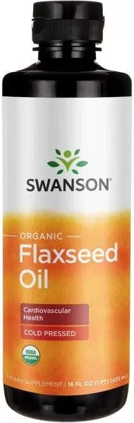 Swanson Organic Flaxseed Oil Био Ленено масло студенопресовано 473 мл