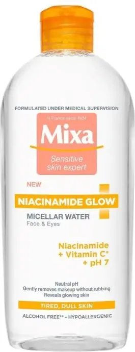 Mixa Niacinamide Glow Мицеларна вода за лице 400 мл