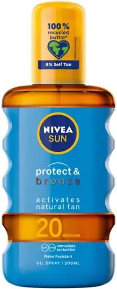 Nivea Sun Protect & Bronze Слънцезащитно олио за активиране на тена SPF20 200 мл