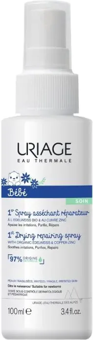 Uriage Bebe 1er Cu-Zn+ Spray Противовъзпалителен спрей с цинк, мед и органичен еделвайс 100 мл