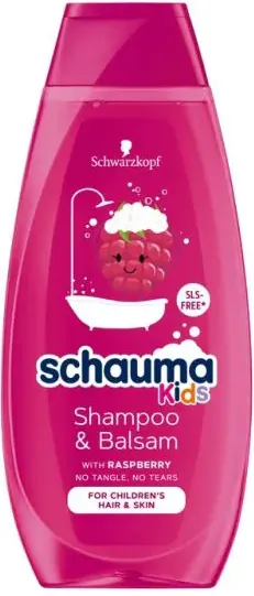 Schauma Kids Почистващ шампоан и балсам за коса за момиче с екстракт от малина 400 мл