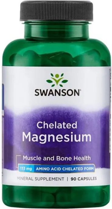 Swanson Chelated Magnesium Албион Хелатиран Магнезиев Глицинат х 90 капсули