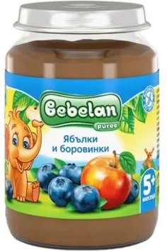 Bebelan Ябълки и боровинки Пюре 5М+ 190 гр