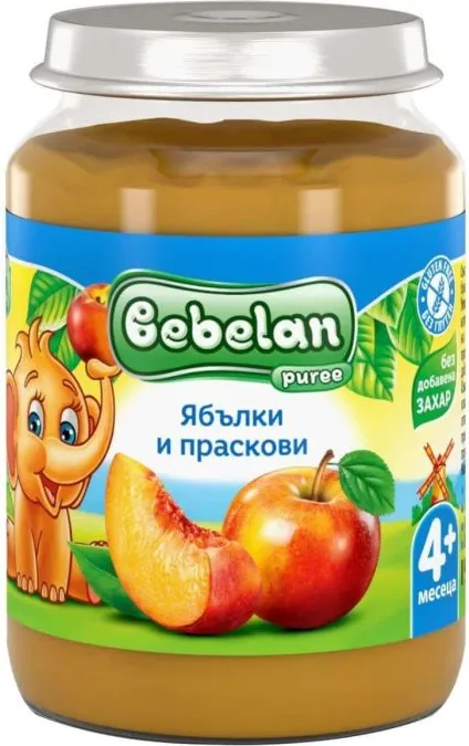 Bebelan Ябълки и праскови Пюре 4М+ 190 г