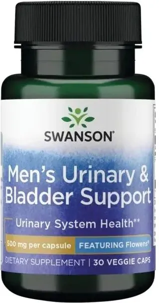 Swanson Men's Urinary and Bladder Support - Featuring Flowens Добавка за поддържане на пикочните пътища при мъжете 500 мг х 30 капсули