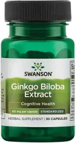Swanson Ginkgo Biloba Extract Гинко билоба екстракт 60 мг х 30 капсули