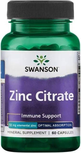 Swanson Zinc Citrate Цинков цитрат 50 мг х60 капсули