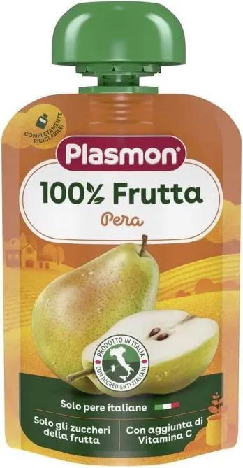 Plasmon 100% Pera Плодова закуска круша за деца 6М+ 100 гр