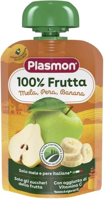 Plasmon 100% Frutta Mista Плодова закуска микс плодове за деца 6М+ 100 гр