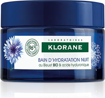 Klorane Bleuet Нощна аква-маска за лице с органична синя метличина и хиалуронова киселина 50 мл