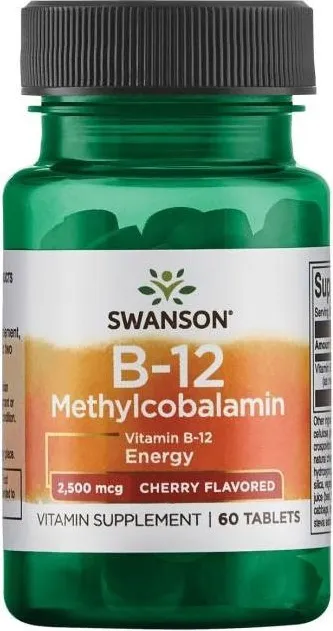 Swanson Methylcobalamin High Absorption B-12 Метилкобаламин (Витамин B-12) 2,5 мг х 60 дъвчащи таблетки