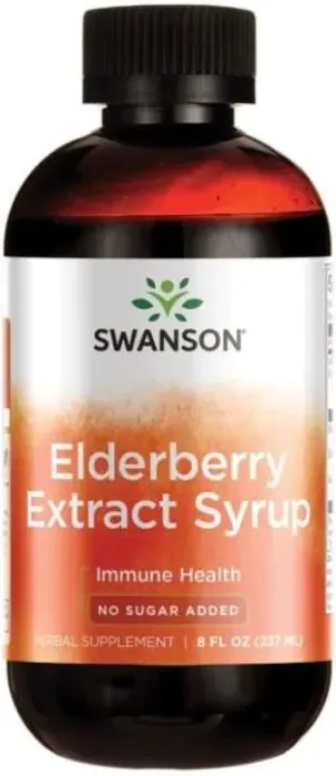 Swanson Elderberry Extract Syrup 100% Натурален Екстракт от Бъз за имунитет 237 мл