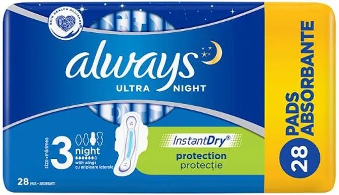 Always Ultra Night  Дамски нощни превръзки x  28 бр