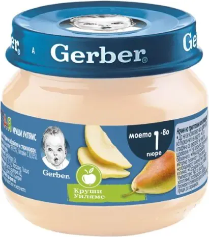 GERBER® Храна за бебета Круши Уилямс пюре Моето първо пюре бурканче 80 гр