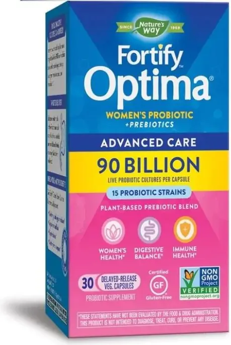 Nature's Way Fortify Optima Women’s Пробиотик и пребиотици за жени 90 милиарда активни пробиотици х 30 капсули със забавено освобождаване