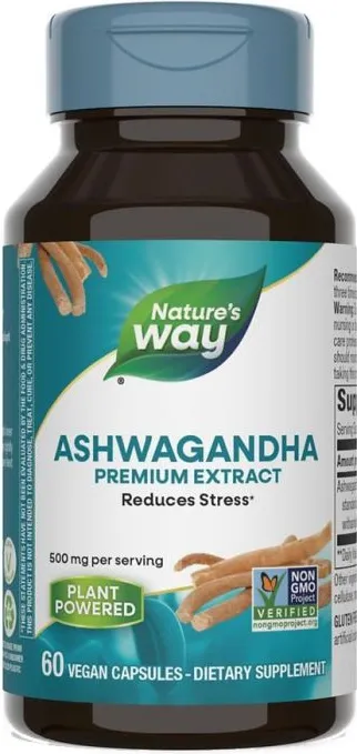 Nature's Way Ashwagandha Ашваганда при стрес, напрежение и умора 500 мг х 60 V капсули