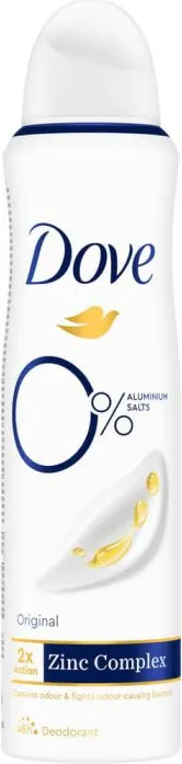 Dove Advanced care Original 0% Aluminium salts Дезодорант спрей против изпотяване за жени 150 мл