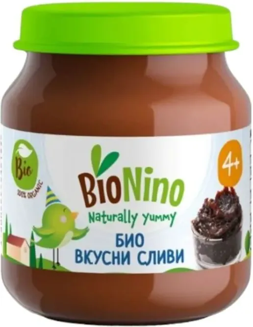 BioNino Био плодово пюре сливи 4М+ 120 гр