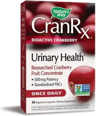 Nature's Way CranRx Bioactive Cranberry Червена боровинка за профилактика на уринарни инфекции 500 мг 30 V капсули