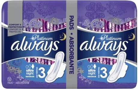 Always Platinum Ultra Night Duo Нощни превръзки x12 бр