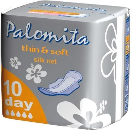 Palomita Thin&Soft Дневни дамски превръзки с крилца и копринено покритие 10 бр