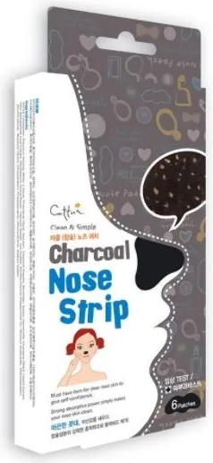 Cettua Charcoal Nose Strip Ленти за нос за премахване на черни точки с активен въглен 6 бр